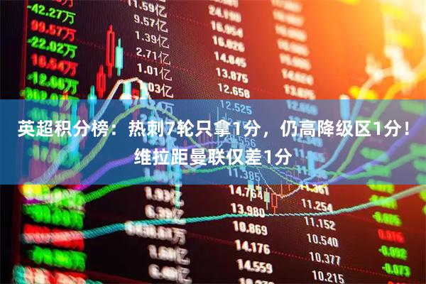 英超积分榜：热刺7轮只拿1分，仍高降级区1分！维拉距曼联仅差1分